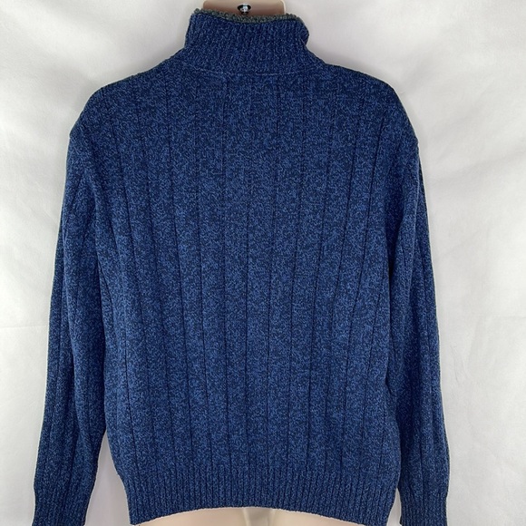 Oscar De La Renta Blue Sweater Fleece Collar - Picture 6 of 8